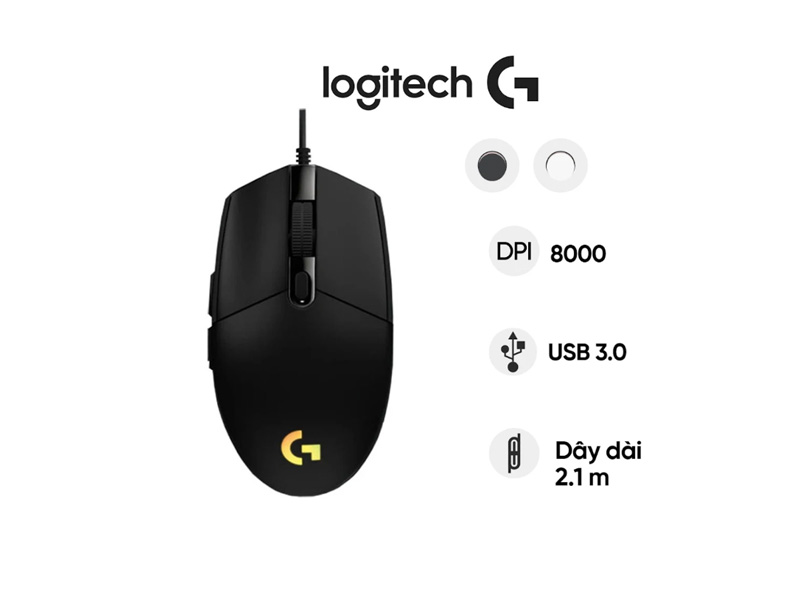 Chuột gaming Logitech G102 Gen2 Lightsync