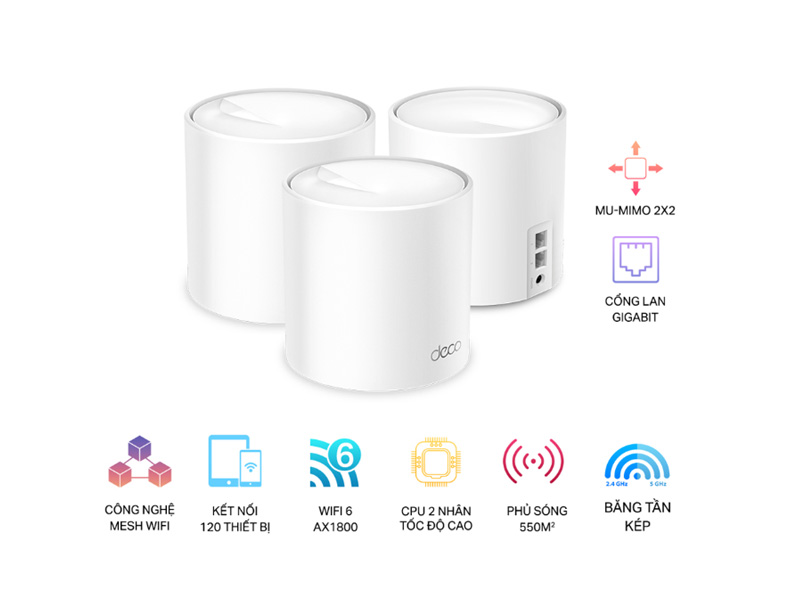 Hệ thống Wifi Mesh 6 TPLink Deco X20 ( 3 pack )